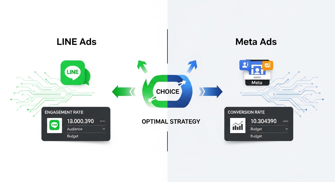 LINE広告とMeta広告の違いは？自社に最適な媒体の選び方のイメージ画像