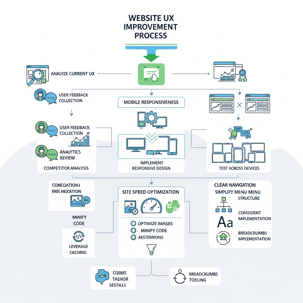 画像：WebサイトUX改善のフローチャート