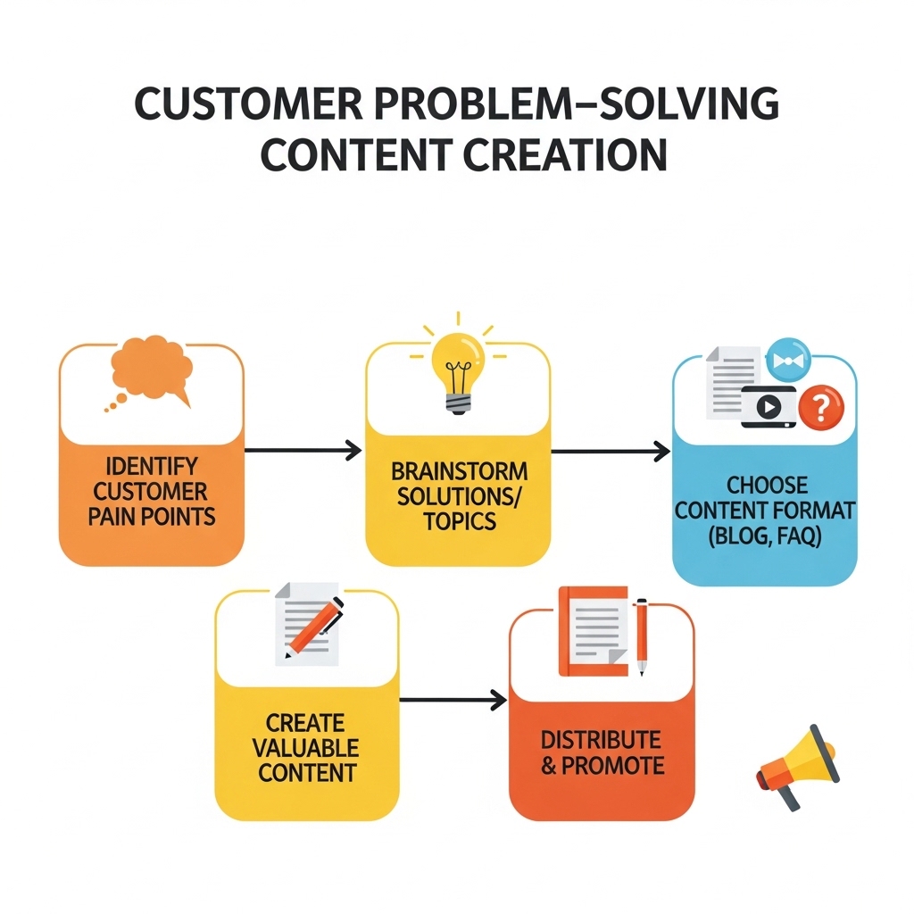 画像：顧客の課題解決型コンテンツ作成フローチャート