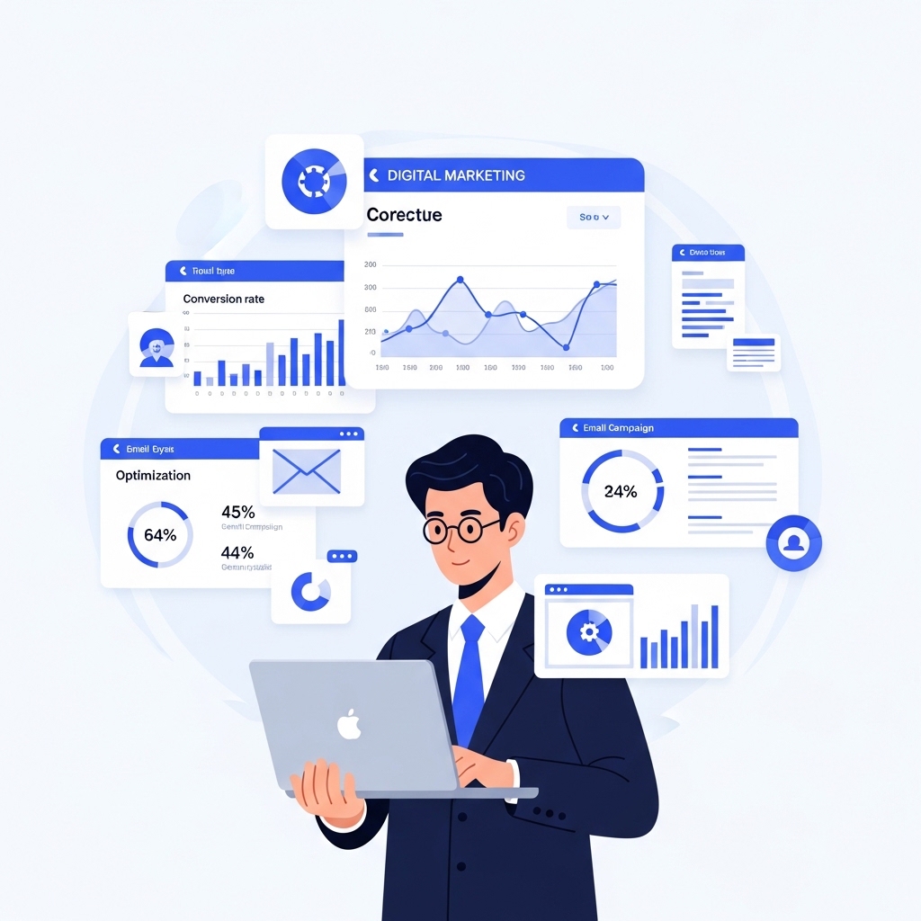 ホームページ集客の重要性を語るビジネスマン