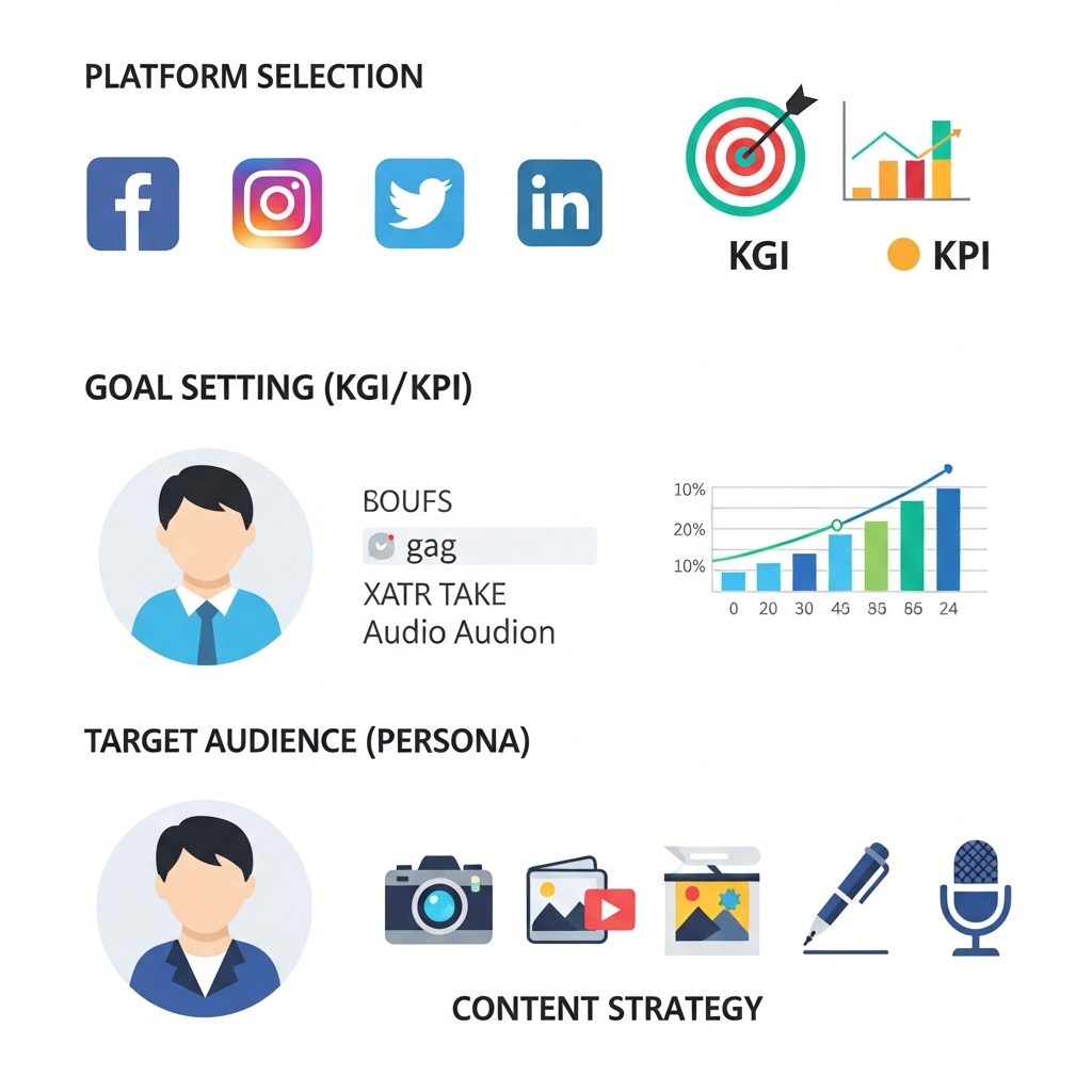 図解：SNS運用戦略の基本要素