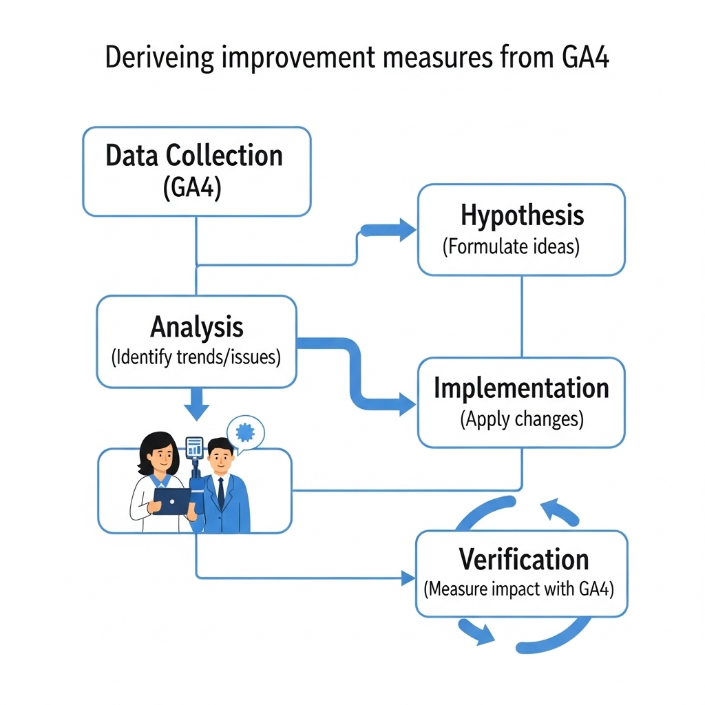図解:GA4データ分析から改善策を導くプロセス