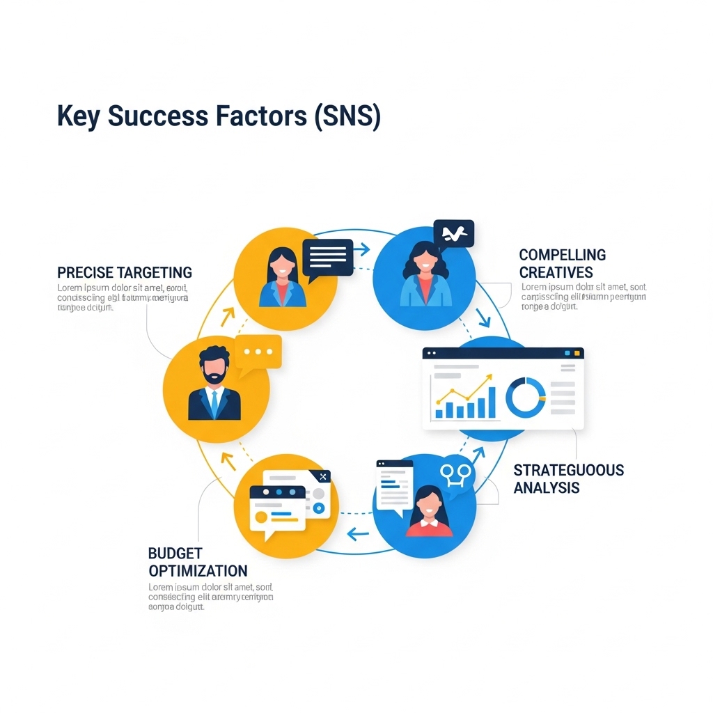 SNS広告戦略の成功要因の図解