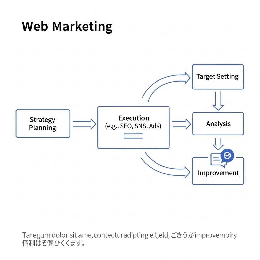 図解：Webマーケティングの全体像フロー