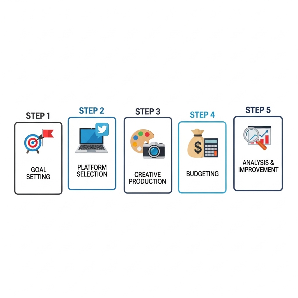 図解:SNS広告開始までの5ステップ