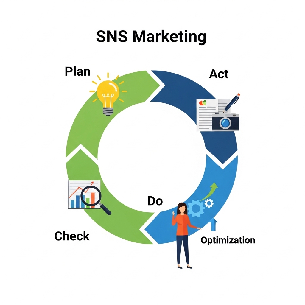 図解:SNS集客のPDCAサイクル