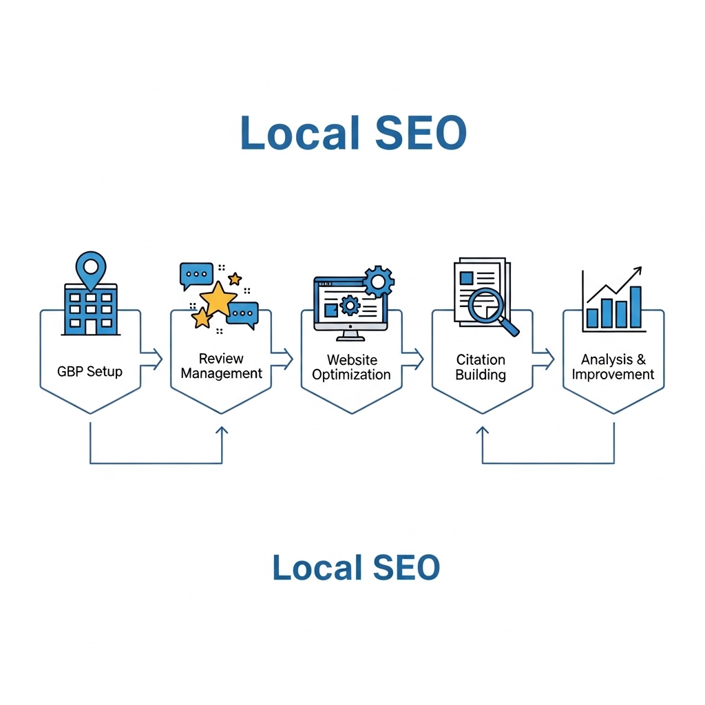 図解:ローカルSEO実践の5ステップ
