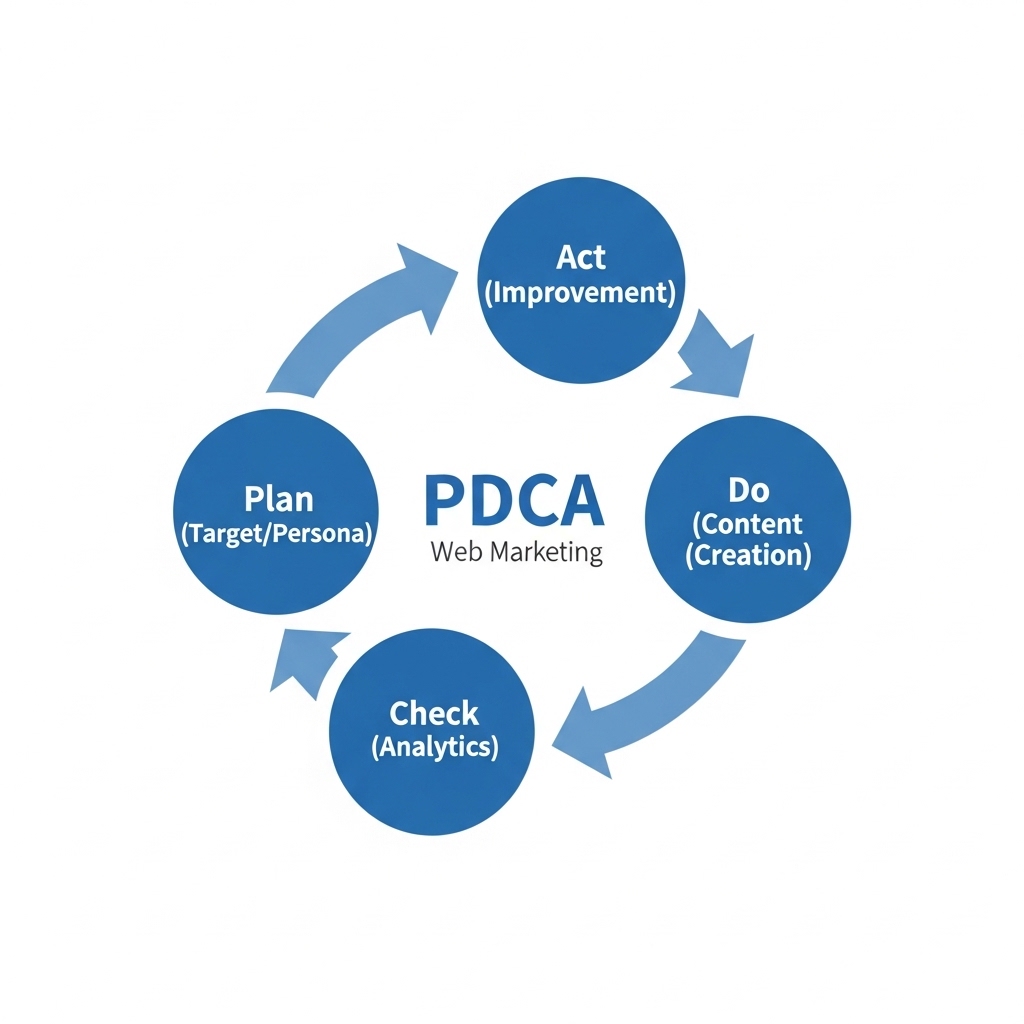 図解：Web集客におけるPDCAサイクル