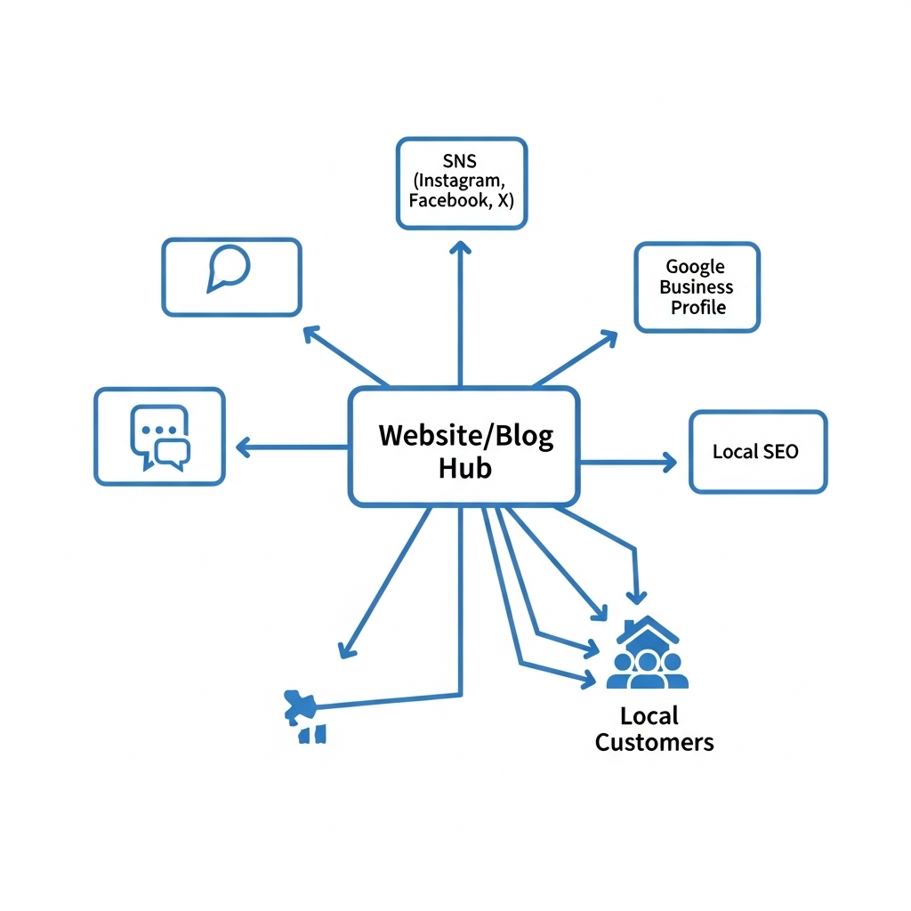 図解：地域密着型コンテンツの多角的チャネル戦略