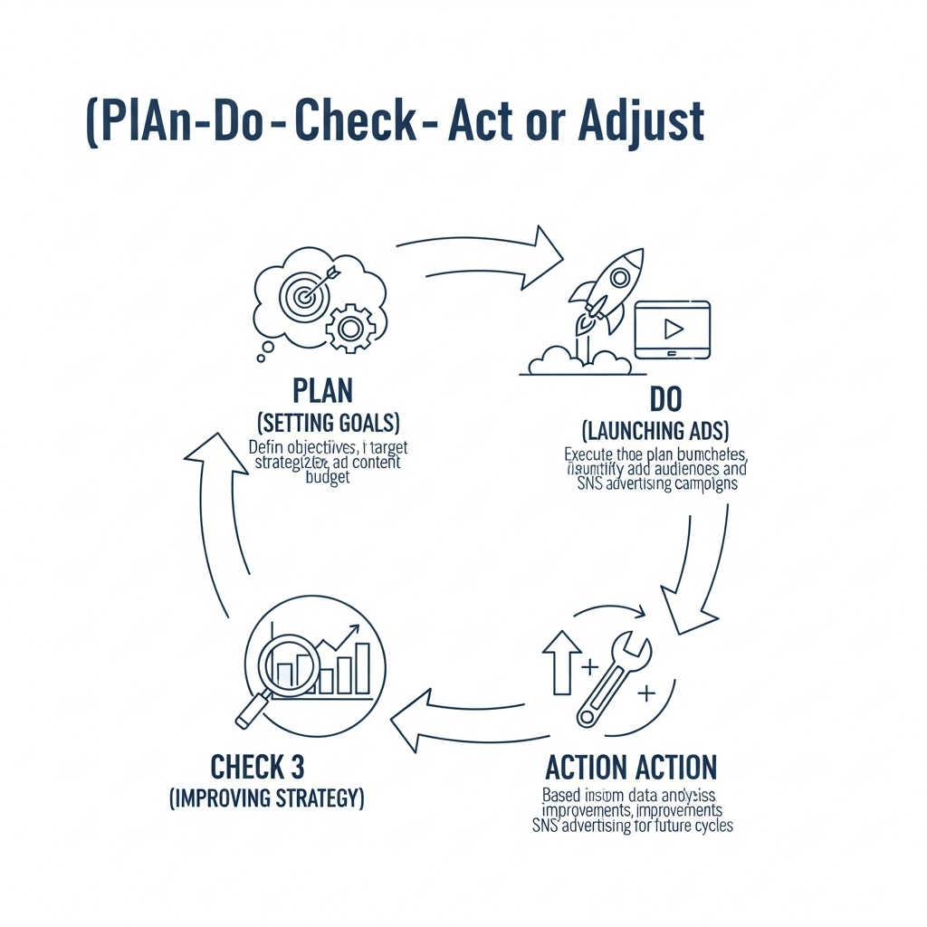 図解：SNS広告運用のPDCAサイクル