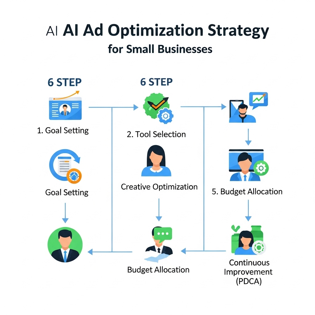 図解：AI広告最適化の実践6ステップ