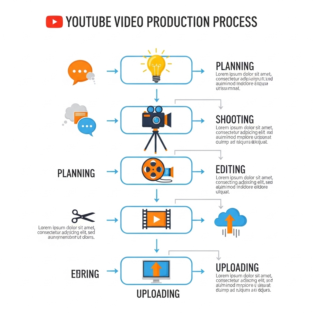 図解：YouTube動画制作の基本フロー