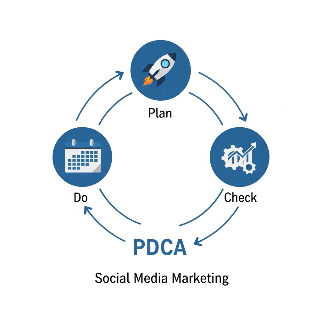 図解：SNS運用のPDCAサイクル