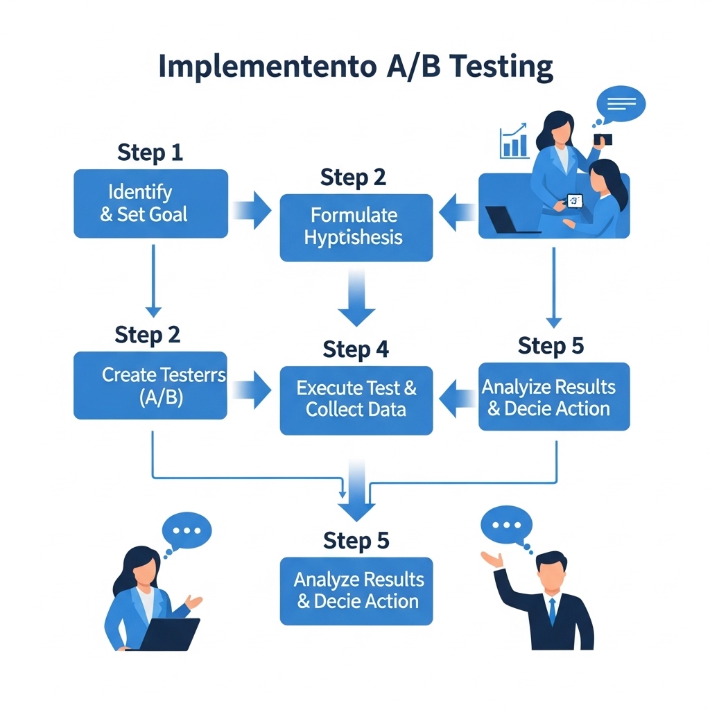 図解:A/Bテスト実践の5ステップ