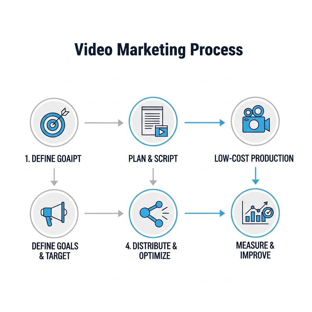 図解：動画マーケティング実践5ステップ