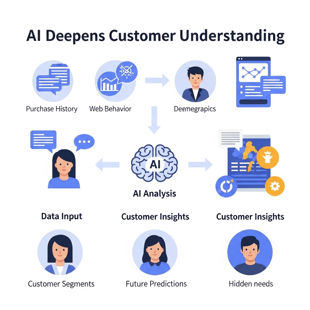 図解:AIによる顧客理解の深化プロセス