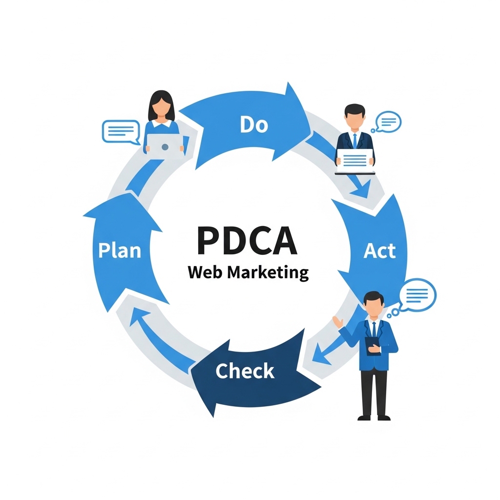 図解:WebマーケティングのPDCAサイクル
