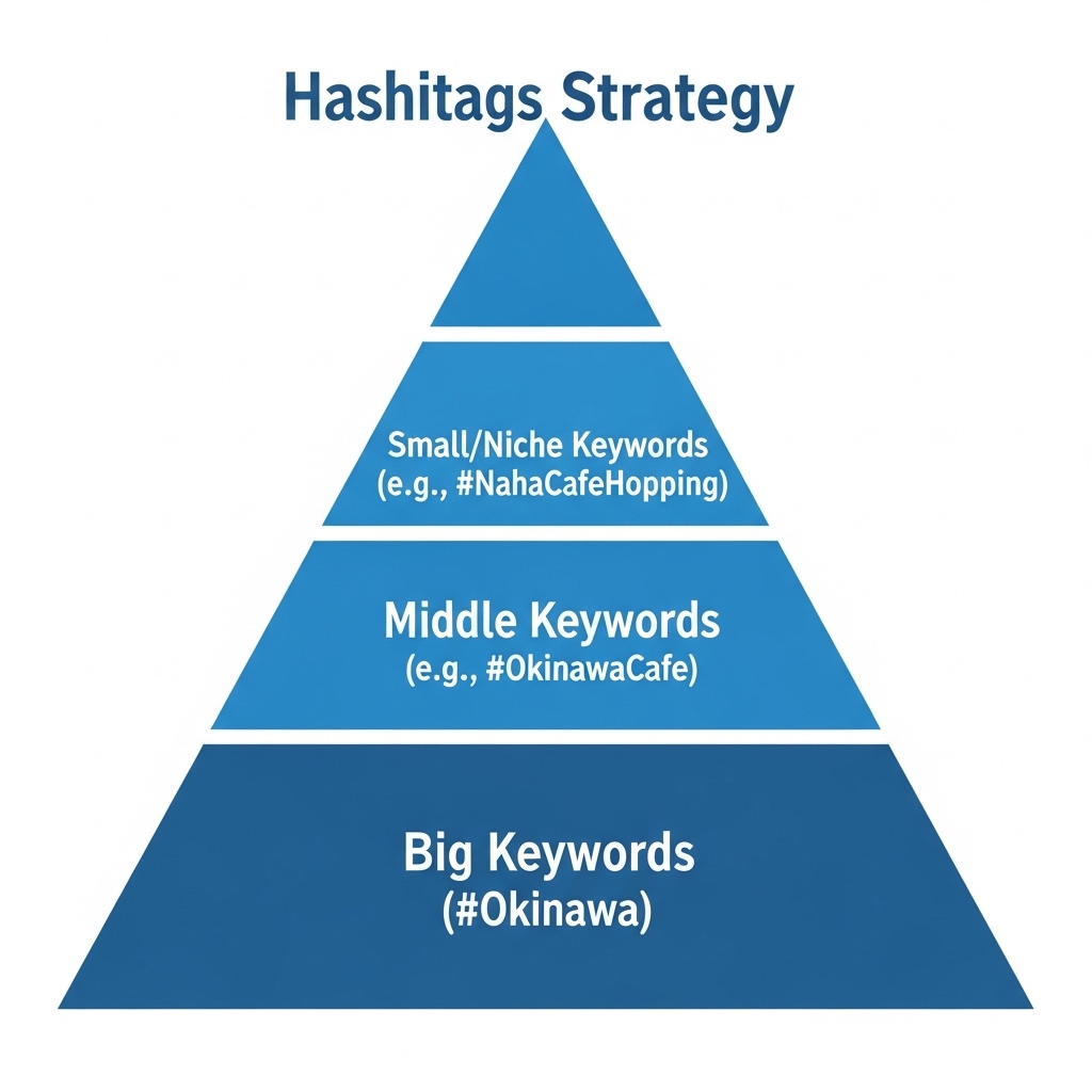 図解：ハッシュタグ戦略のピラミッド構造