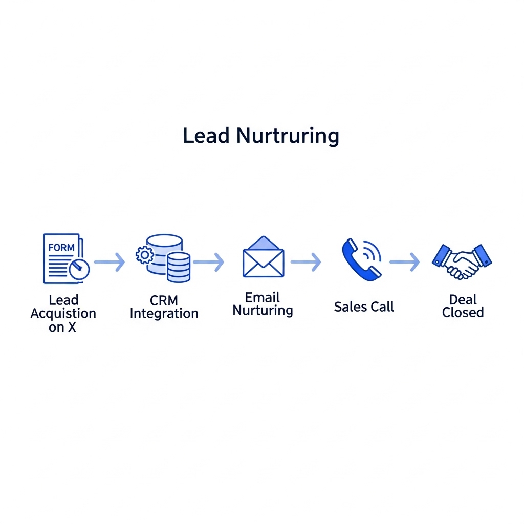 図解:Xから商談化までのリードナーチャリングの流れ