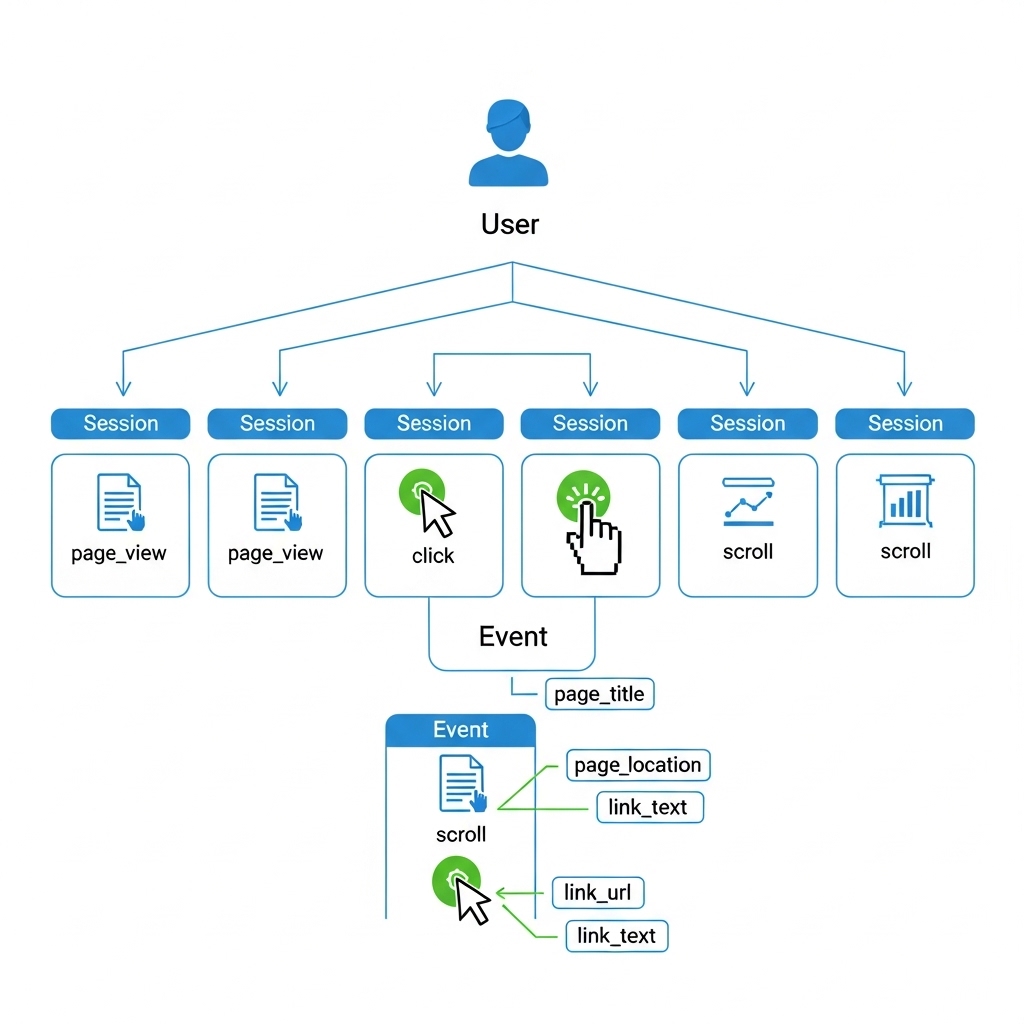 図解:GA4のイベントベースデータモデル