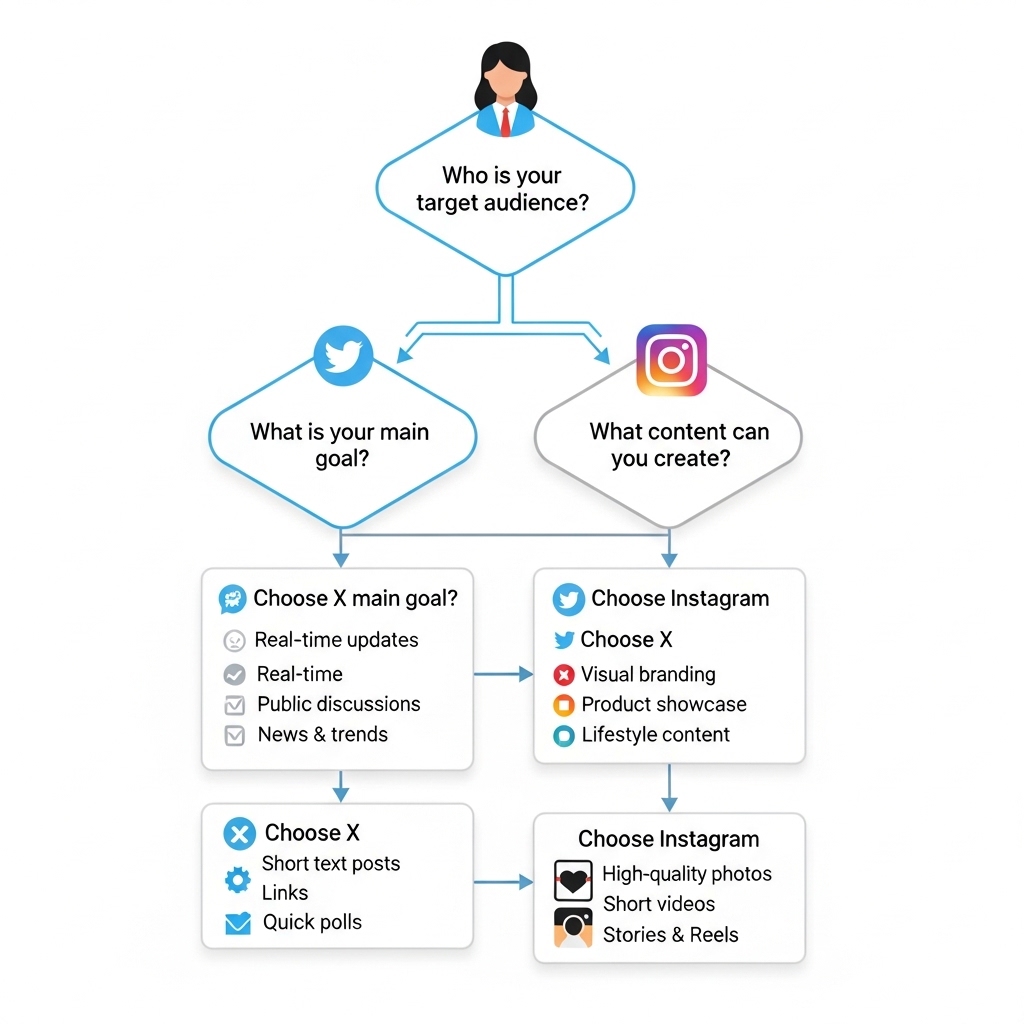 図解:自社に合ったSNSを選ぶための判断フローチャート