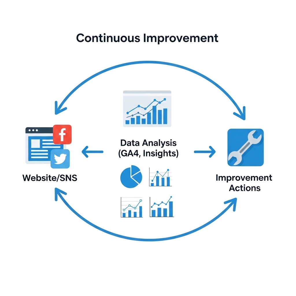 図解：Web集客の分析と改善のサイクル