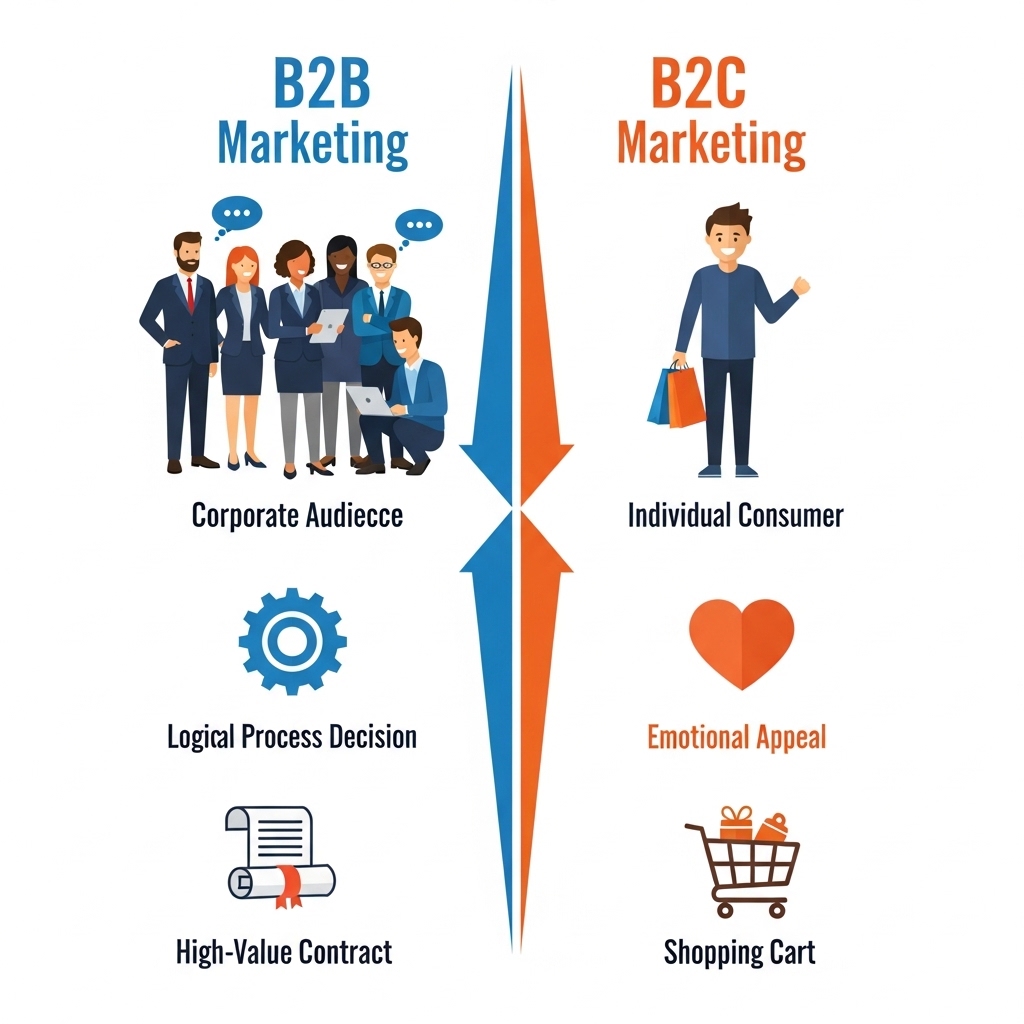 図解:BtoBとBtoCマーケティングの違い