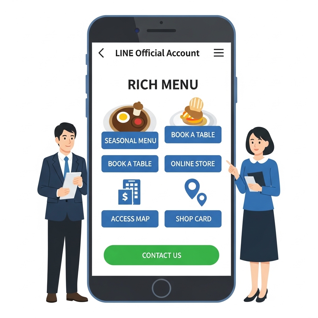 図解：LINEリッチメニューの設計例