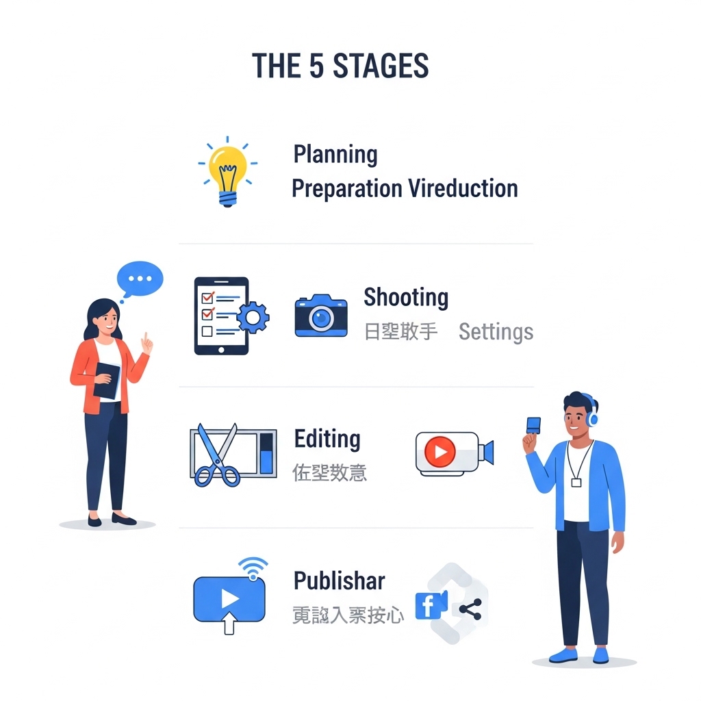 図解：スマホ動画制作の5ステップ