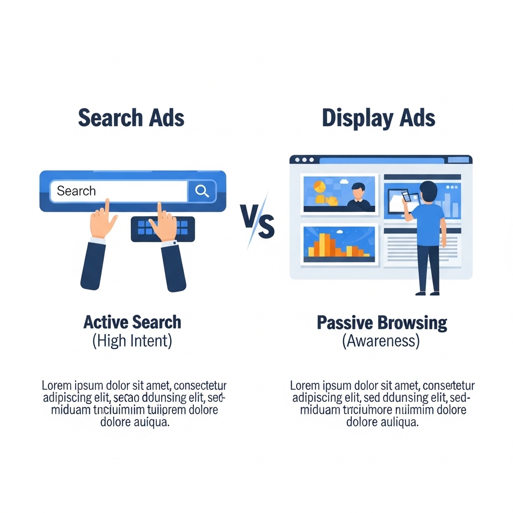 図解：検索広告とディスプレイ広告の違い
