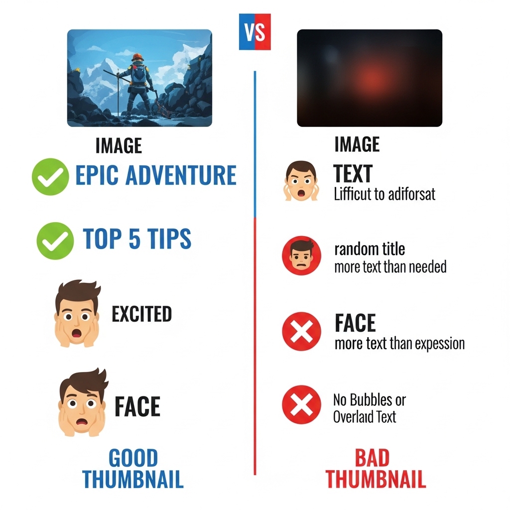 図解：効果的なサムネイルとタイトルの要素