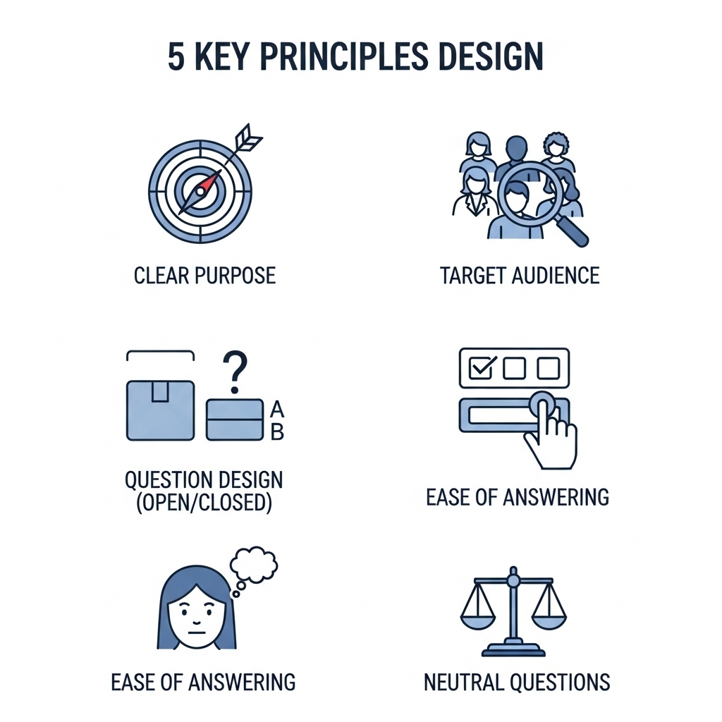 図解：効果的なアンケート設計の5つの原則