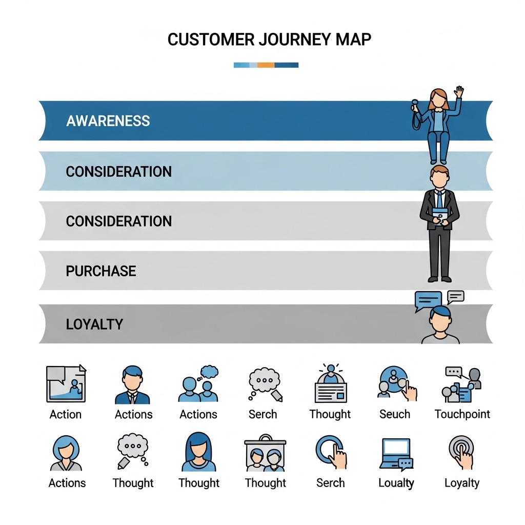 図解：カスタマージャーニーマップの例