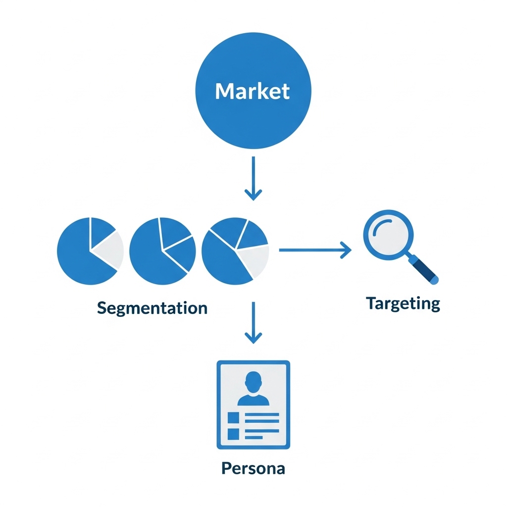 図解：STP分析とペルソナ設計の関係