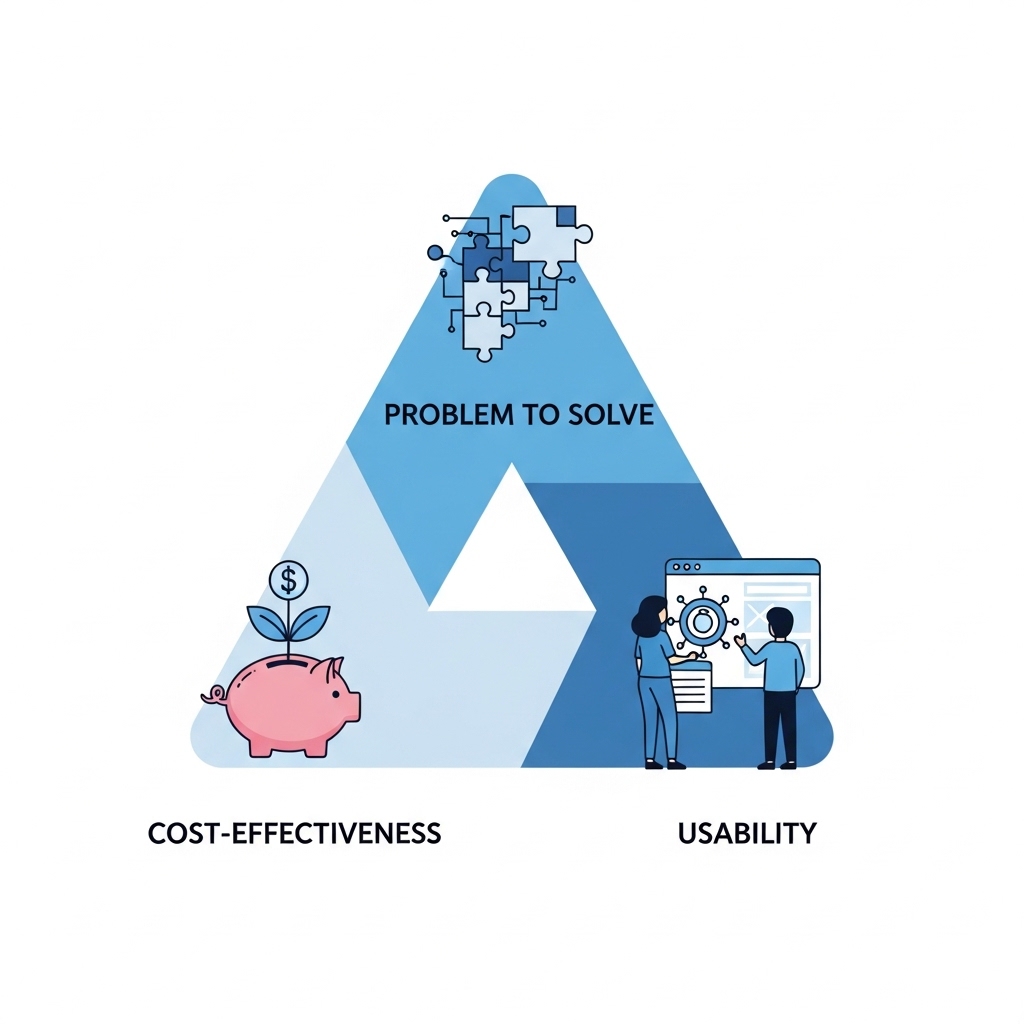 図解：AIツール選定の3つの軸