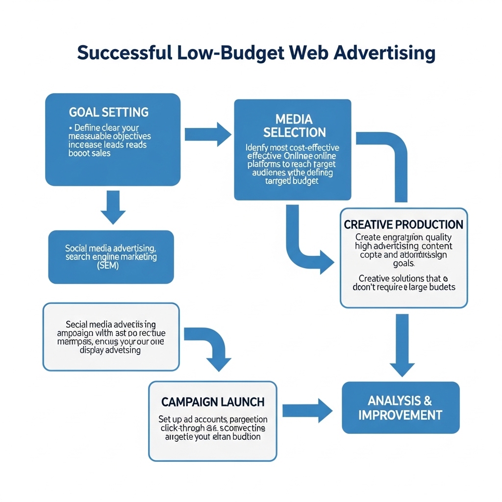 図解：低予算Web広告を成功させる5つのステップ
