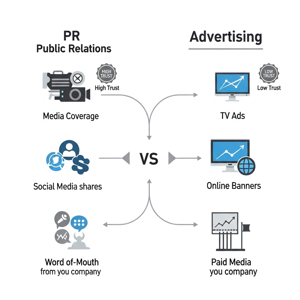 図解：PRと広告の違い