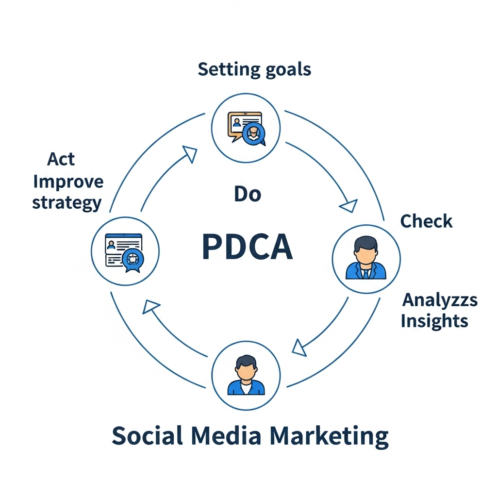図解：SNS運用のPDCAサイクル