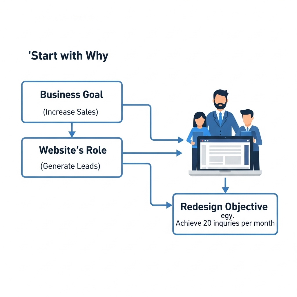 図解：Webサイトリニューアルの目的設定プロセス