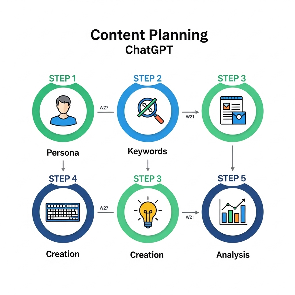 図解：ChatGPTを活用したコンテンツ企画5ステップ