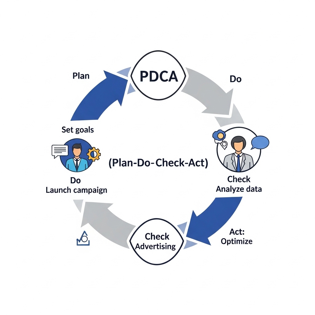 図解：SNS広告運用のPDCAサイクル