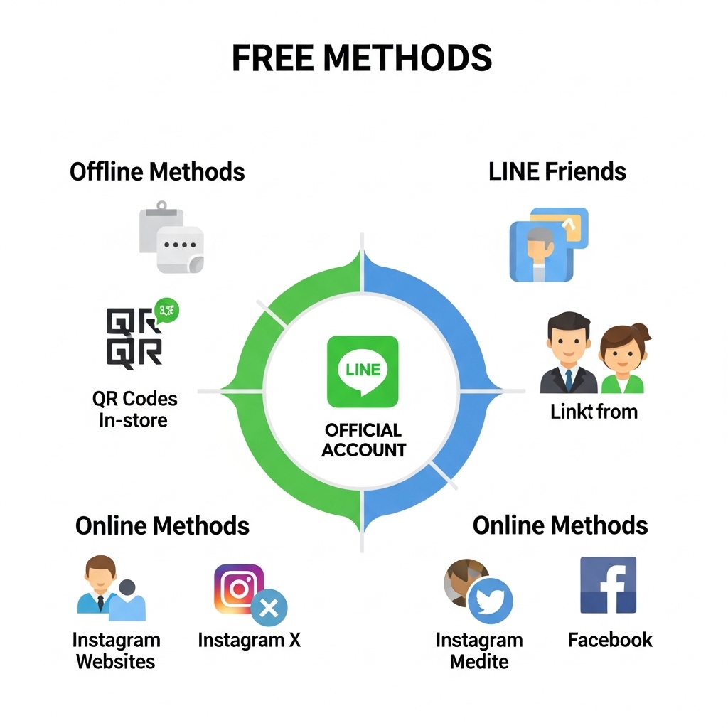 図解：予算ゼロでLINEの友達を増やす方法