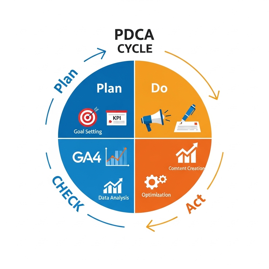図解：GA4を活用したPDCAサイクル