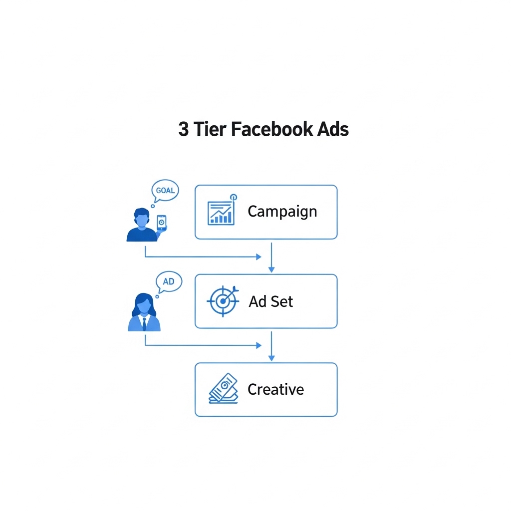図解：Facebook広告の3層構造