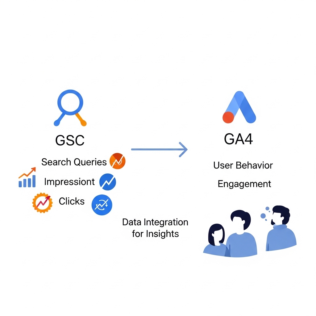 図解：GA4とサーチコンソールの連携概念図