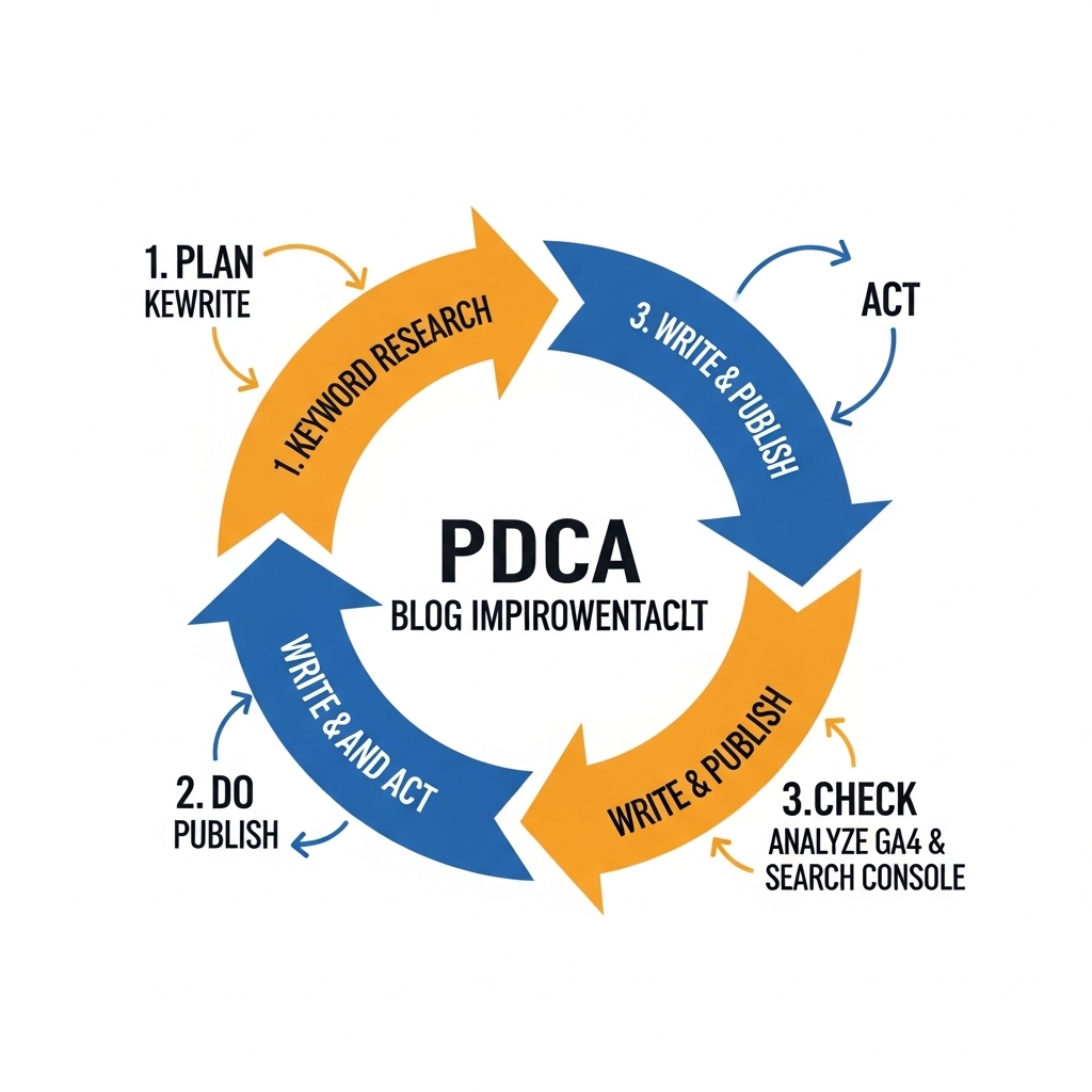 図解：ブログ改善のPDCAサイクル