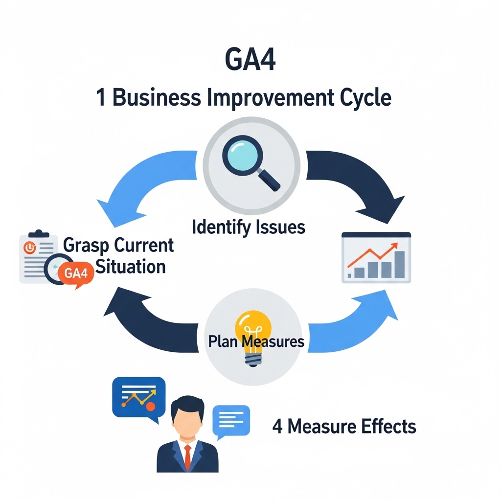 図解：GA4を活用した改善サイクル
