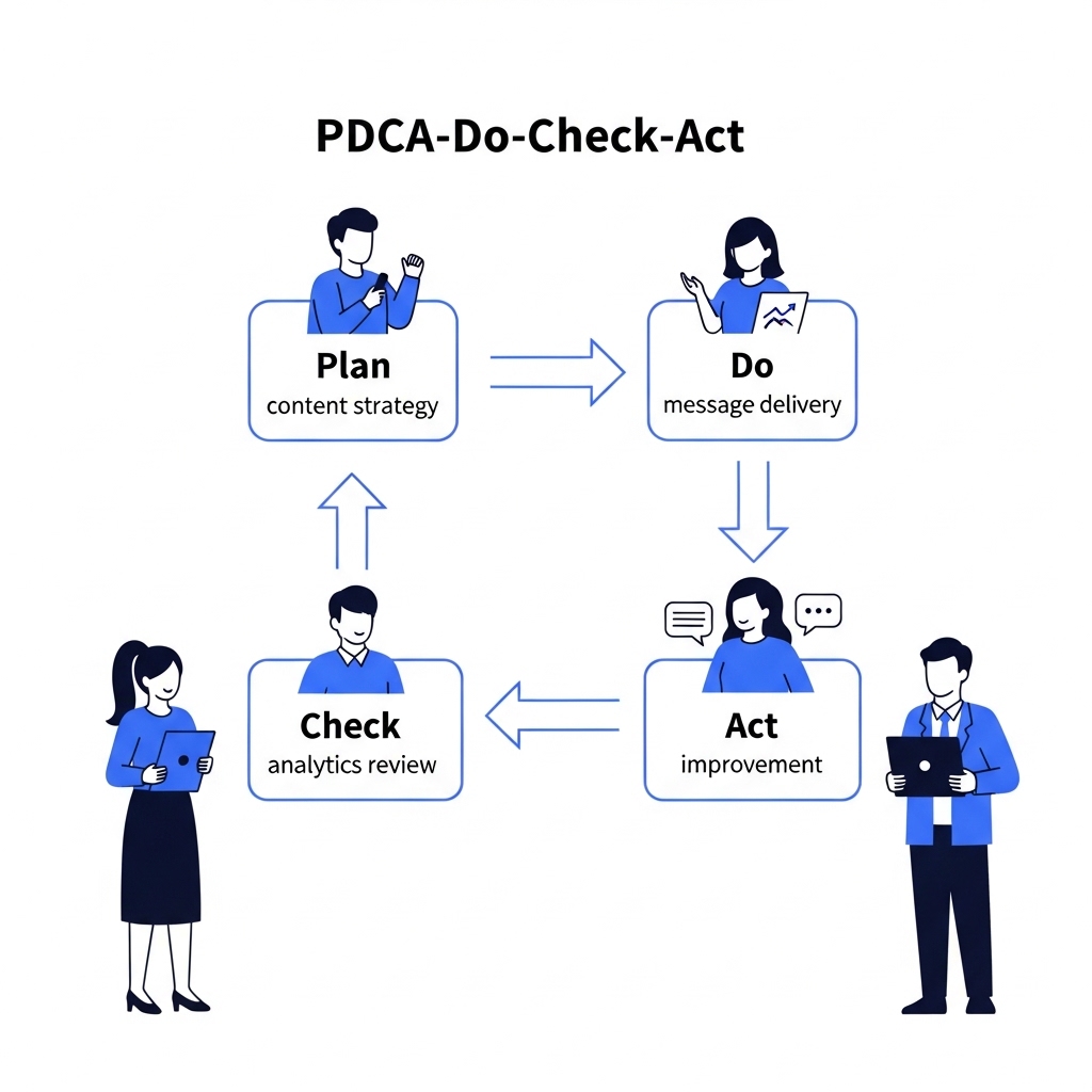図解：LINE集客のPDCAサイクル