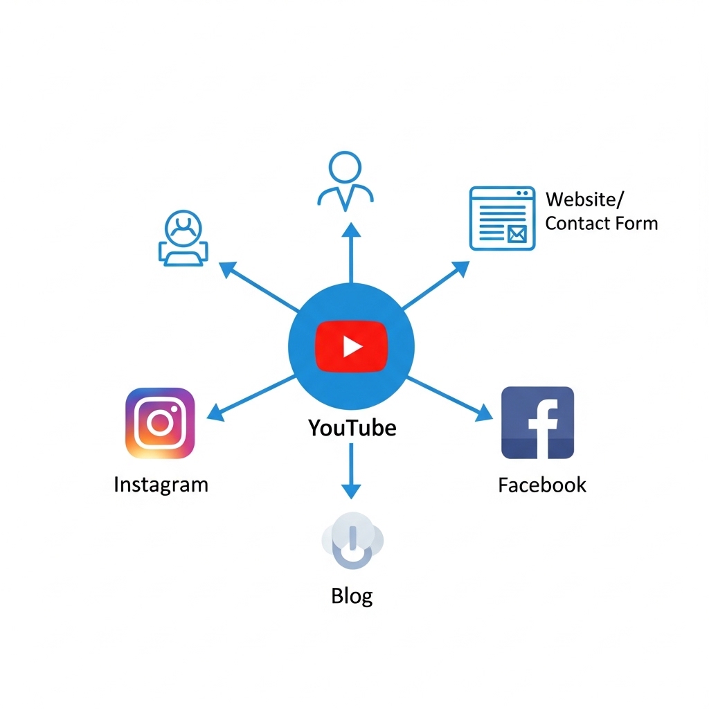 図解：YouTubeを中心とした集客導線