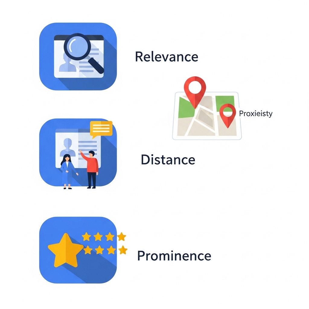 図解：Googleが評価するMEOの3大要素